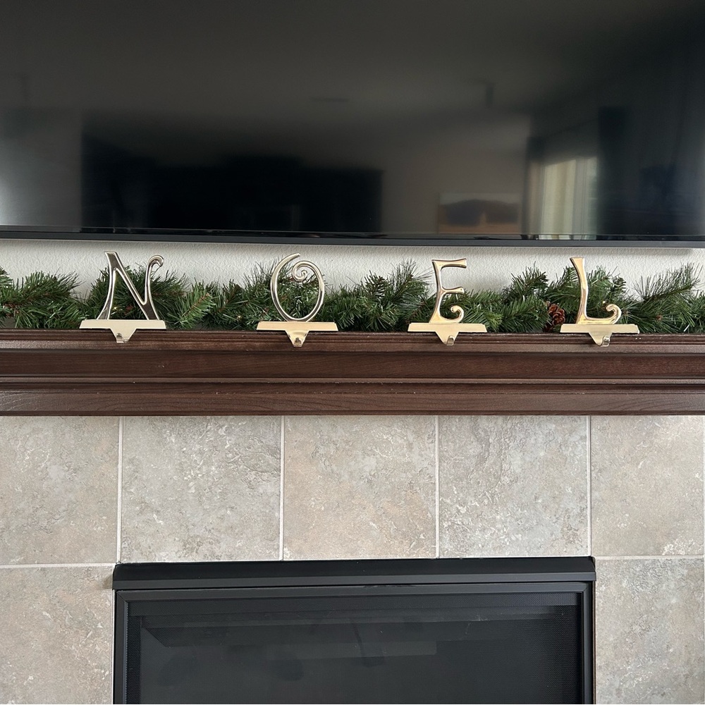 Pottery Barn Silver Plated NOEL Stocking Holders